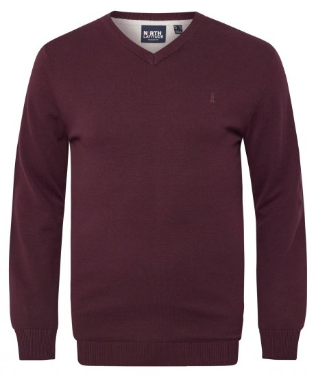 North Latitude 53133 V-Neck Knit Vermelho - Sweatshirts & hoodies - Sweatshirt & Camisolas com Capuz tamanhos grandes