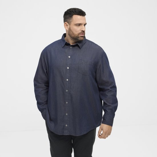 North Latitude 53139 camisa denim azul - Camisas - Camisas Homem Tamanhos Grandes