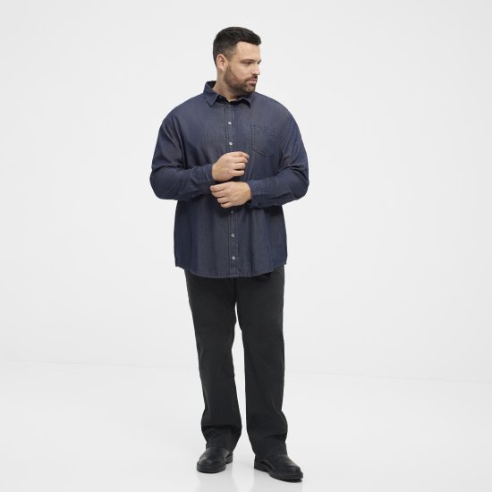 North Latitude 53139 camisa denim azul - Camisas - Camisas Homem Tamanhos Grandes