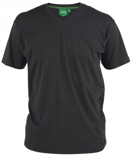 D555 Signature V-neck T-shirt Black - T-shirts - T-shirts Homem Tamanhos Grandes