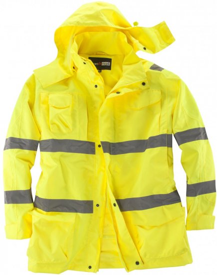 Marc & Mark Hi Vis Rainjacket Yellow - Roupa de trabalho - Roupa de Trabalho Tamanho Grande Homem