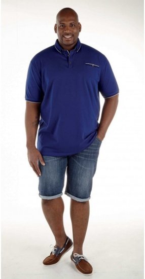 D555 Asia Polo Shirt Blue - Pólos - Pólos Tamanhos Grandes Homem