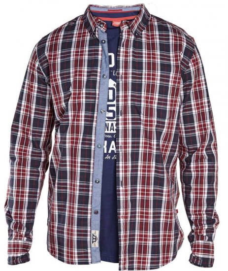 D555 TRUMAN Long Sleeve Shirt & T-shirt Combo - Camisas - Camisas Homem Tamanhos Grandes