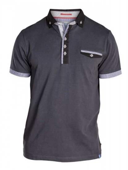 D555 Roland Short Sleeve Polo Shirt Black - Camisas - Camisas Homem Tamanhos Grandes