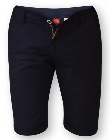D555 PANAMA Chino Short With Side Elasticated Waist Navy - Calções - Calções Homem Tamanhos Grandes