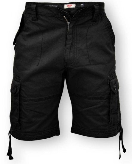 D555 Jarrod Cargo Short Black - Calções - Calções Homem Tamanhos Grandes