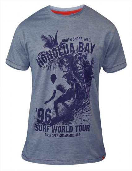 D555 CLAYTON Honolua Bay T-shirt Denim Marl - T-shirts - T-shirts Homem Tamanhos Grandes