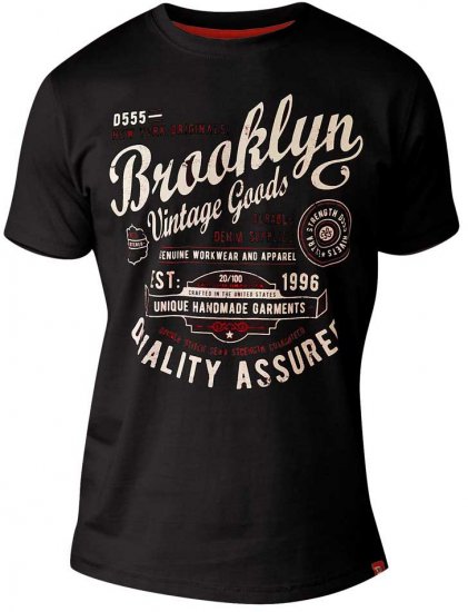 D555 NEAL Brooklyn Crew Neck T-Shirt Black - T-shirts - T-shirts Homem Tamanhos Grandes