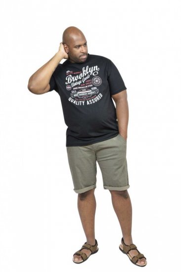 D555 NEAL Brooklyn Crew Neck T-Shirt Black - T-shirts - T-shirts Homem Tamanhos Grandes