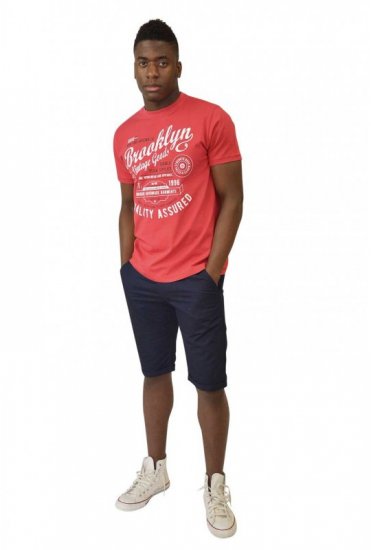 D555 NEAL Brooklyn Crew Neck T-Shirt Red - T-shirts - T-shirts Homem Tamanhos Grandes