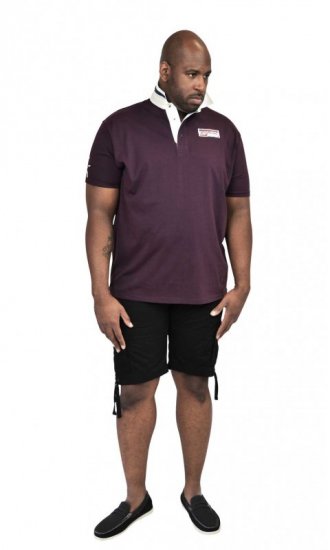 D555 NASH Short Sleeve Rugby Shirt Burgundy - Pólos - Pólos Tamanhos Grandes Homem