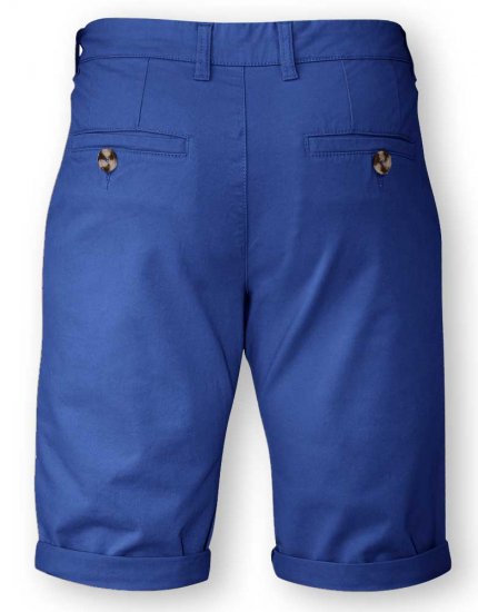 D555 COLTEN Stretch Cotton Chino Shorts Blue - Calções - Calções Homem Tamanhos Grandes