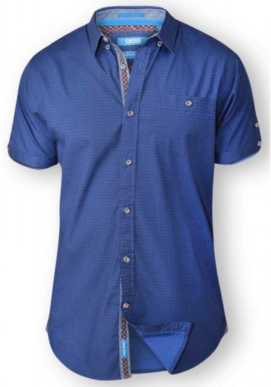 D555 JULIAN Mini Flower Print Short Sleeve Shirt - Camisas - Camisas Homem Tamanhos Grandes