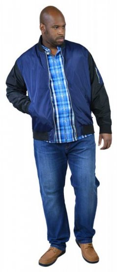 D555 LOUIS Lined Bomber Jacket Navy/Black - Casacos - Casacos Homem Tamanhos Grandes