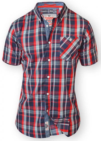 D555 MALCOLM Short Sleeve Button Down Shirt & T-shirt Combo - Camisas - Camisas Homem Tamanhos Grandes