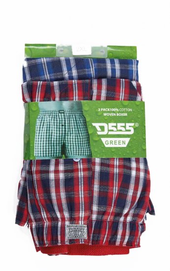 D555 PLAID Boxer Shorts Pack of Two - Roupa Interior & natação - Roupa interior Homem Tamanhos Grandes