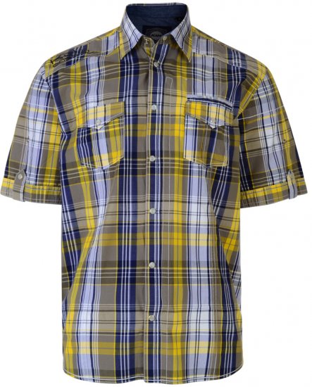 Kam Jeans Short Sleeve Check Shirt Berry - Camisas - Camisas Homem Tamanhos Grandes