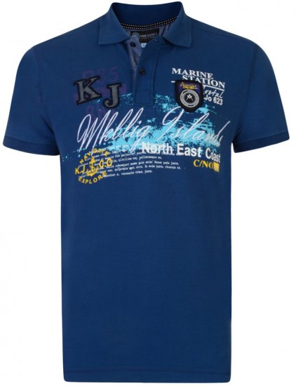 Kam Jeans Marine Pique Polo - Navy - Pólos - Pólos Tamanhos Grandes Homem