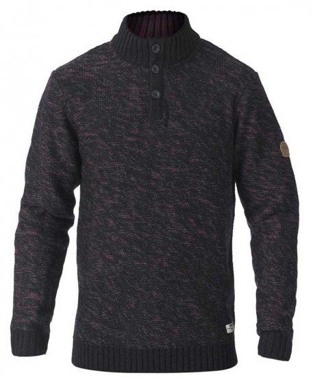 D555 MARSDEN Neck Sweater Black/Red - Sweatshirts & hoodies - Sweatshirt & Camisolas com Capuz tamanhos grandes