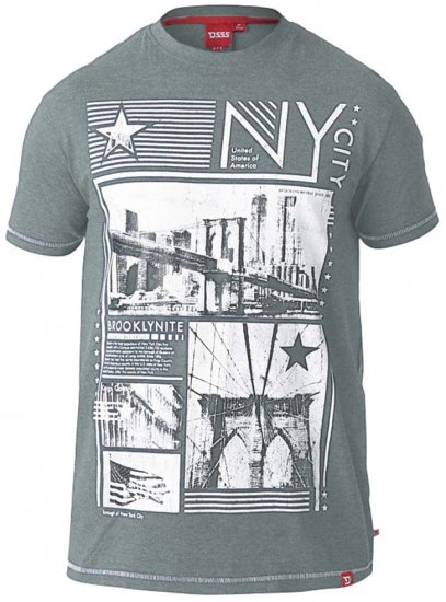 D555 RUEBEN NY City Print T-Shirt Khaki - T-shirts - T-shirts Homem Tamanhos Grandes