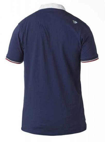 D555 GARFIELD Short Sleeve Stretch Polo Shirt Navy - Pólos - Pólos Tamanhos Grandes Homem