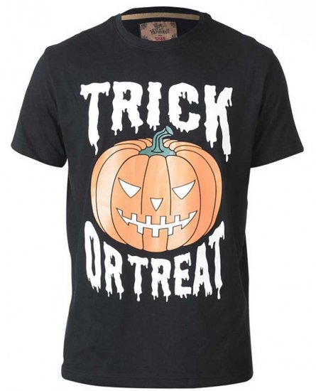 D555 Scary Halloween Pumpkin T-shirt Black - T-shirts - T-shirts Homem Tamanhos Grandes