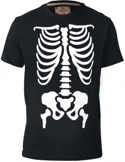 D555 Scary Halloween Skeleton T-shirt Black - T-shirts - T-shirts Homem Tamanhos Grandes