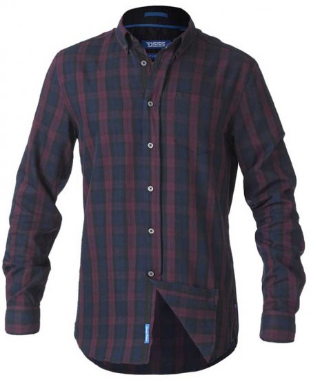 D555 Nixon LS Shirt Navy/Wine - Camisas - Camisas Homem Tamanhos Grandes