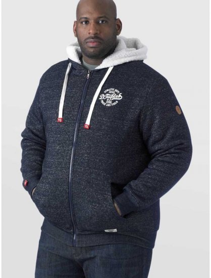 D555 Hulk Fur Lined Zipper Hood Navy - Sweatshirts & hoodies - Sweatshirt & Camisolas com Capuz tamanhos grandes
