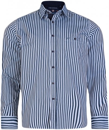 Kam Jeans 6139 Long Sleeve Shirt Navy - Camisas - Camisas Homem Tamanhos Grandes