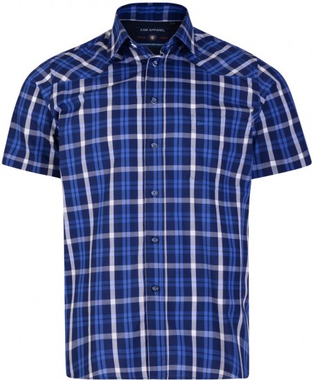 Kam Jeans 6143 Short Sleeve Shirt Navy - Camisas - Camisas Homem Tamanhos Grandes