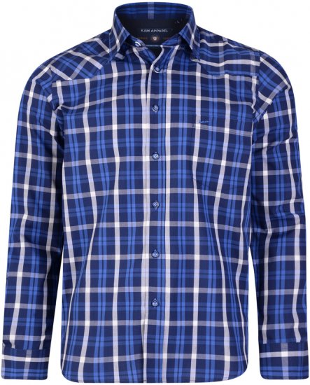 Kam Jeans 6143 Long Sleeve Shirt Navy - Camisas - Camisas Homem Tamanhos Grandes