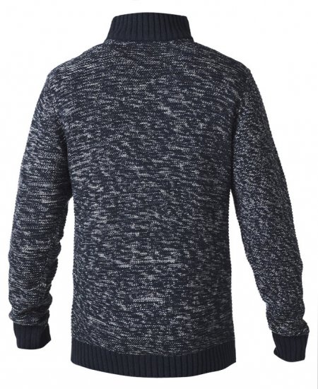 D555 REMINGTON Sweater With Woven Zipper Chest Pocket Navy/Grey - Sweatshirts & hoodies - Sweatshirt & Camisolas com Capuz tamanhos grandes