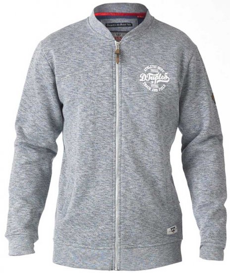 D555 Sandford Sweat Jacket Grey - Sweatshirts & hoodies - Sweatshirt & Camisolas com Capuz tamanhos grandes
