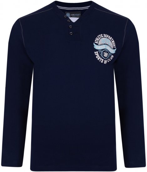 Kam Jeans 5205 Long Sleeve T-shirt Navy - T-shirts - T-shirts Homem Tamanhos Grandes