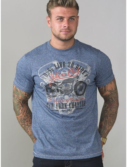 D555 Bradley T-shirt Blue - T-shirts - T-shirts Homem Tamanhos Grandes