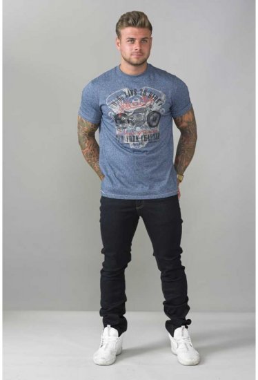 D555 Bradley T-shirt Blue - T-shirts - T-shirts Homem Tamanhos Grandes