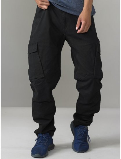 D555 Nelson Stretch Tapered Cargo Pants Black - Jeans & calças - Jeans & Calças Tamanhos Grandes Homem