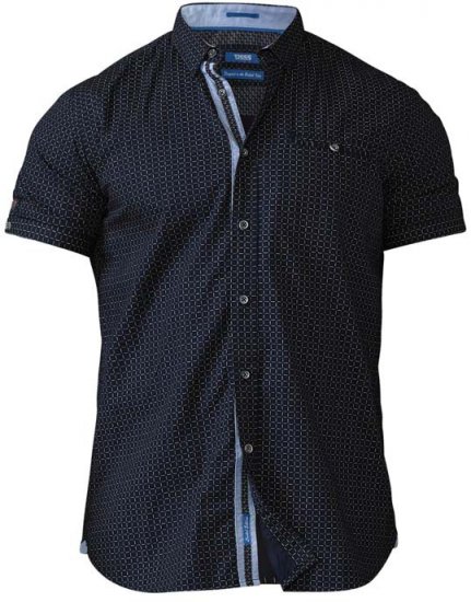 D555 Republic Short Sleeve Shirt Navy - Camisas - Camisas Homem Tamanhos Grandes