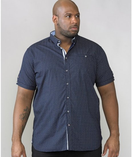 D555 Republic Short Sleeve Shirt Navy - Camisas - Camisas Homem Tamanhos Grandes