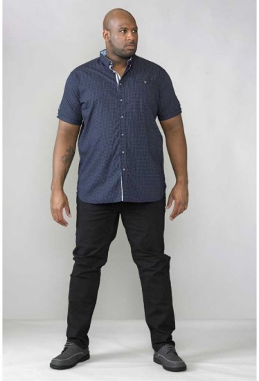 D555 Republic Short Sleeve Shirt Navy - Camisas - Camisas Homem Tamanhos Grandes