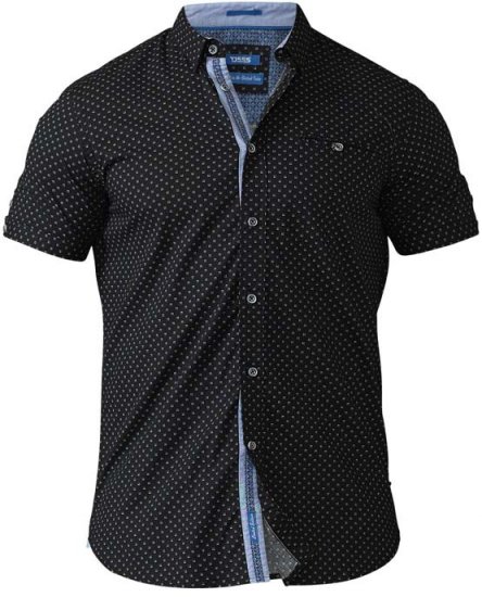 D555 Ollie Short Sleeve Shirt Black - Camisas - Camisas Homem Tamanhos Grandes
