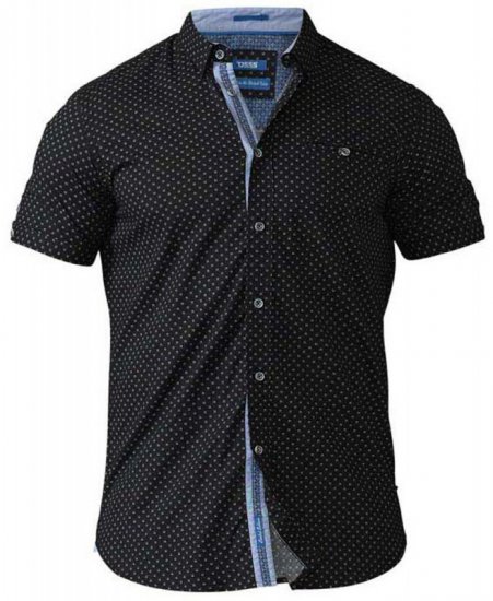 D555 Ollie Short Sleeve Shirt Black - Camisas - Camisas Homem Tamanhos Grandes