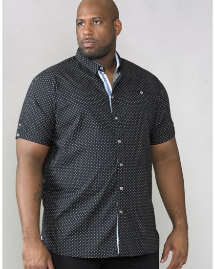 D555 Ollie Short Sleeve Shirt Black - Camisas - Camisas Homem Tamanhos Grandes