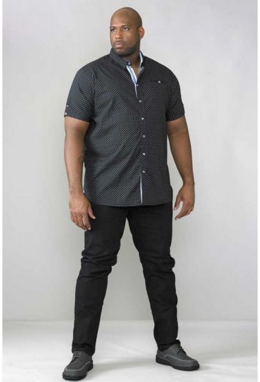 D555 Ollie Short Sleeve Shirt Black - Camisas - Camisas Homem Tamanhos Grandes
