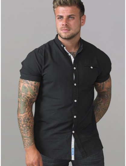 D555 Dwight Short Sleeve Shirt Black - Camisas - Camisas Homem Tamanhos Grandes