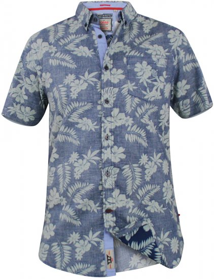 D555 Oswald Short Sleeve Hawaii Shirt - Camisas - Camisas Homem Tamanhos Grandes