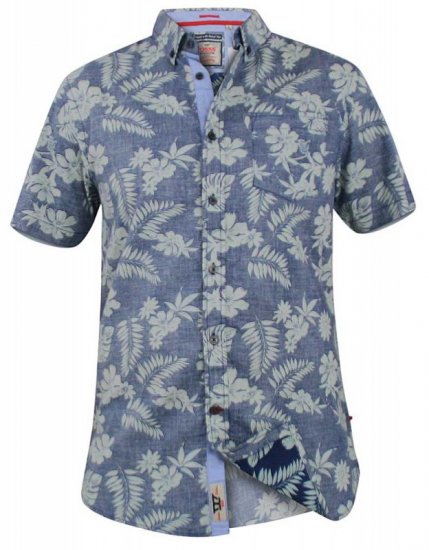 D555 Oswald Short Sleeve Hawaii Shirt - Camisas - Camisas Homem Tamanhos Grandes