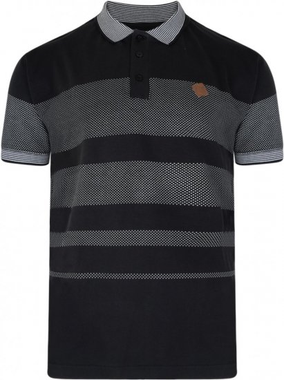 Kam Jeans 5222 Stripe and Dot Polo Black - Pólos - Pólos Tamanhos Grandes Homem