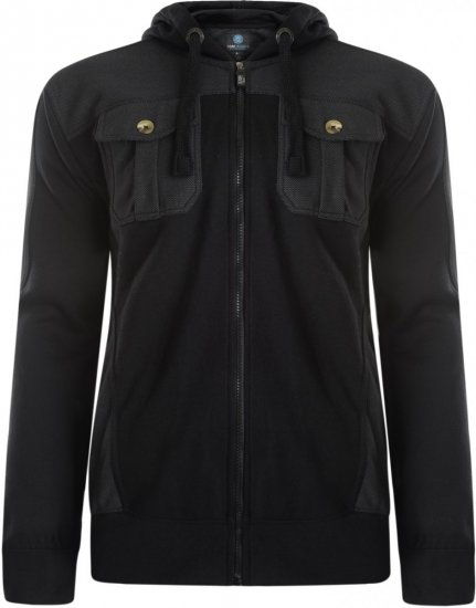 Kam Jeans 700 Contrast Print Hoody Black - Sweatshirts & hoodies - Sweatshirt & Camisolas com Capuz tamanhos grandes